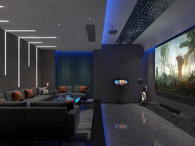 modern video room 3d model