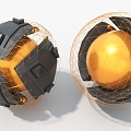 sphere star future machinery cypunk cylinder hard surface high-tech industrial parts 3d model