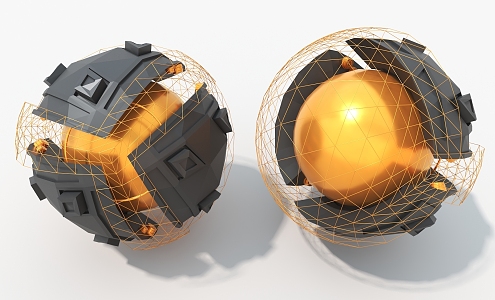 sphere star future machinery cypunk cylinder hard surface high tech industrial parts 3d model