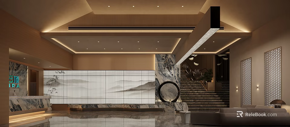 Modern Beauty And Hair Salon With Comfortable Seating And Professional Styling Services 3d model 