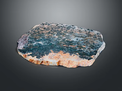 Colorful Natural Stone Slab with Green Blue Orange Texture And Natural Edge for Kitchen Countertop 3d model