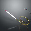 Medical Catheter With White Body Black Component Yellow Flexible Cable And Red Silver Tip