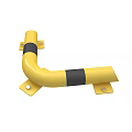 Yellow L Shaped Protective Guard Rail With Black Stripes And Mounting Brackets