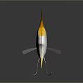 Orange and white angelfish with long fins swimming in dark background with reflection