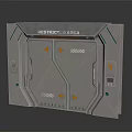 Industrial Restricted Area Door Design With Blue Green LED Strips Yellow Arrow Signs
