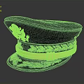 Classic Black Military Cap Featuring Golden Emblem And Yellow Decorative Band