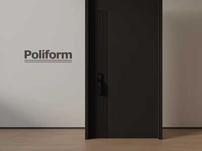 Poliform Black Hinged Door With Modern Sleek Design And Minimalist Interior 3d model