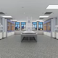 Spacious Laboratory Interior Featuring Central Lab Bench Fume Hoods Cabinets And Windows