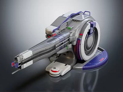Futuristic Sci Fi Character Using Advanced Mechanical Cannon With Circular Structure 3d model