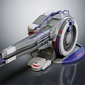 Futuristic Sci Fi Character Using Advanced Mechanical Cannon With Circular Structure 3d model