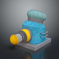 Industrial Mechanical Equipment With Blue Main Body Yellow Component Gray Base And Top Structure