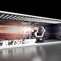 Modern 5G Tech Exhibition Hall With Urban Background And Interactive Experience Device