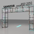 SANGFOR 2022 SERO HACKING PARTY Event Entrance Arch With Neon Lights And Geometric Frame