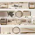 Various Shapes And Designs Of Mirrors Arranged For Stylish Interior