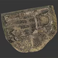 Detailed Ancient Building Ruins Model with Arched Structures and Stone Wall Fragments