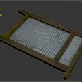 Traditional Wooden Frame Sieve With Blue Mesh And Sturdy Border Structure