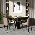 Modern Mahjong Table and Chair Mahjong Table and Chair Combination 3d model