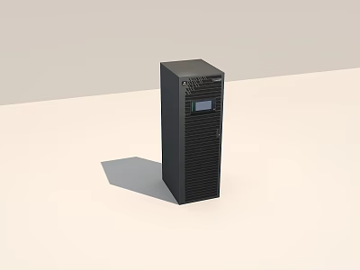Black Vertical Industrial Equipment With Digital Display Ventilation Grilles And Robust Structure 3d model