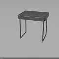 Modern Square Metal Frame Table With Textured Tabletop And Geometric Legs Design 3d model