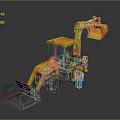 Toy Construction Excavator Play Set with Small Figure Driver in Yellow Design