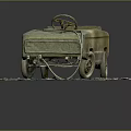 Vintage Old Toy Convertible Car On Base With Dirt And Grass
