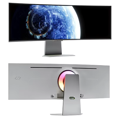 Modern Computer Monitor With Ergonomic Stand High Resolution Display And Sleek Design 3d model