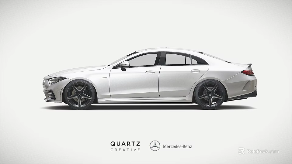 Mercedes-Benz Silver Sporty Sedan With Sleek Body Black Wheels And Aerodynamic Design 3d model 