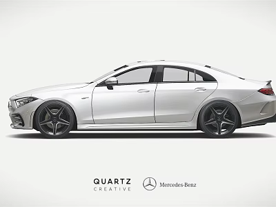 Mercedes-Benz Silver Sporty Sedan With Sleek Body Black Wheels And Aerodynamic Design 3d model