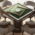 Light Luxury Mahjong Table and Chair Mahjong Table and Chair Combination 3d model