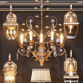 Elegant Wall Lamps With Metal Frame And Glass Shades For Home Decor