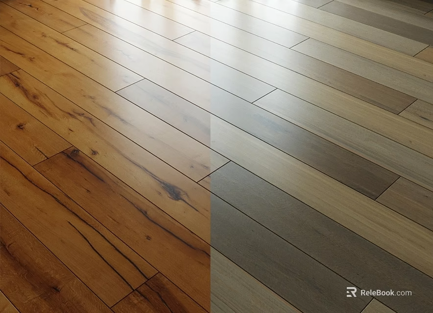 Two Tone Wooden Flooring Planks With Natural Wood Warm And Cool Tones 3d model 