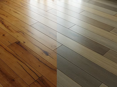 Two Tone Wooden Flooring Planks With Natural Wood Warm And Cool Tones 3d model