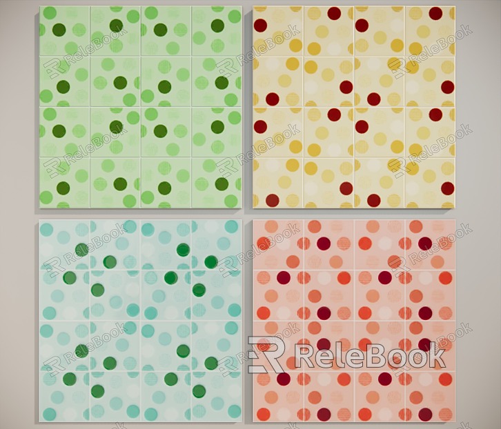 Tile Pop Art Tile Gradient Polka Dot Misspelling Seamless Mosaic Chinese Traditional Pattern Wall Jewelry model