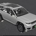 White Jeep SUV Modern Electric Vehicle With Front Grille And Alloy Wheels