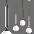 Modern Pendant Lights with Various Designs Black and Brown Metal Frames and White Spherical Bulbs