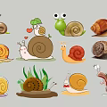 Cute Snail Charms with Various Cartoon Designs and Colorful Shell Shapes for Decoration