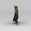 Realistic Inflatable Wizard Character With Green Robe Pointed Hat And Wooden Branch Base