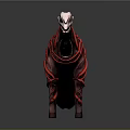Horse 3D Art With White Skeletal Head Brown Body Black Tail And Red Winding Structures