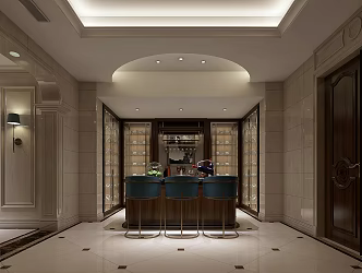 European Wine Tasting Area Basement Bar 3d model
