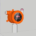 Industrial Gas Detection Equipment With Orange Housing Digital Display And Red Alarm Light