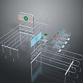 Iron frame large iron frame iron frame house factory industrial iron frame iron ladder rigid ladder work frame rigid scaffold 3d model