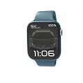 Smartwatch With Blue Strap Showing Car Graphic Time 1106 SOC 100 And RANGE