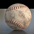 Vintage Worn Baseball Sports Equipment With Red Stitching And Distressed Surface