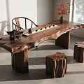 tea table and chair 3d model
