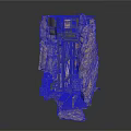 Detailed Stone Ruin Structure With Metal Frame And Mechanical Components