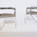 Two Modern Leisure Chairs With Chrome Frame And Fabric Seats For Living Room Decor
