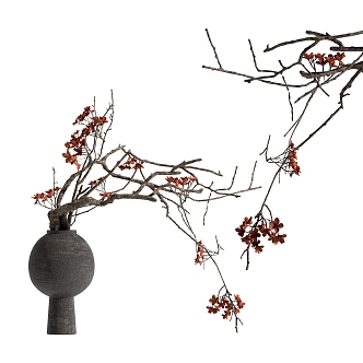 Dried branch ornaments 3d model