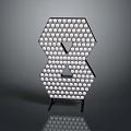 Modern Geometric Figure 8 Shaped Decorative Furniture With Perforated Dot Pattern And Metal Stand Support