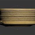 Vintage Gold Round Box With Intricate Carved Patterns And Clasp Closure