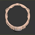 Rose Gold Ring With Pink Gemstone And Braided Band Floral Details
